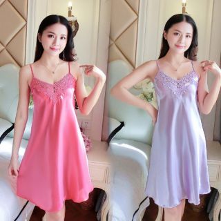 VÁY LỤA 2 DÂY VIỀN REN SANG CHẢNH