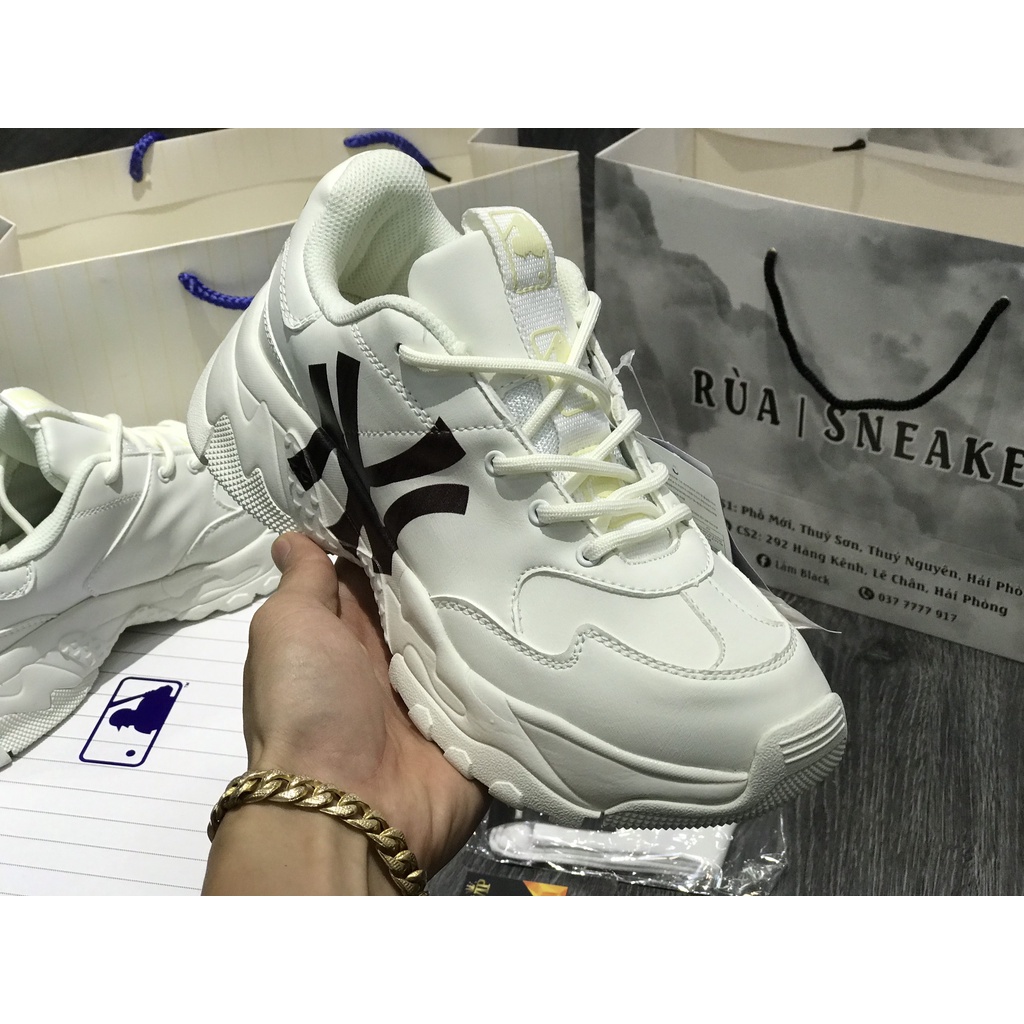 Siêu Phẩm Giày Thể Thao Sneaker M.L.B Chunky A New.York N.Y chữ đen Siêu Hot Cao Cấp Ảnh Thật + freeship + Tặng Tất