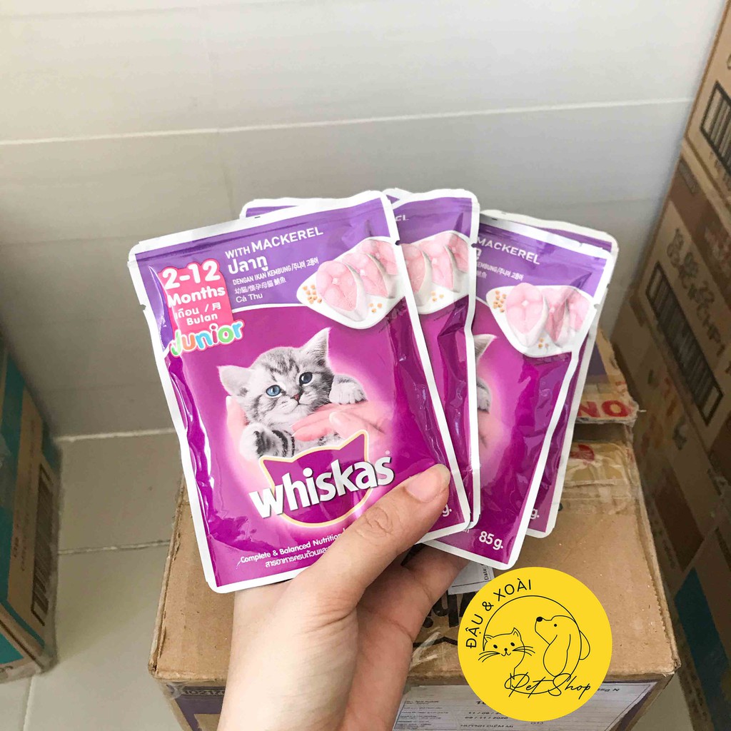 Combo 12 gói pate whiskas 85g - nhiều vị giao ngẫu nhiên