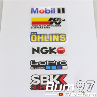 Vỉ tem Mobil1 kn Ohlins Ngk Gopro SBK PHẢN QUANG