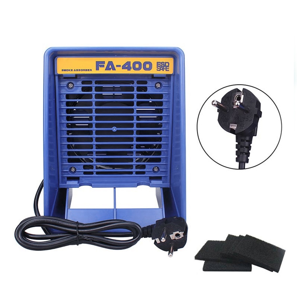 Thiết bị hút khói pcbfun 220V/110V FA-400 bằng sắt với 5 tấm lọc than hoạt tính