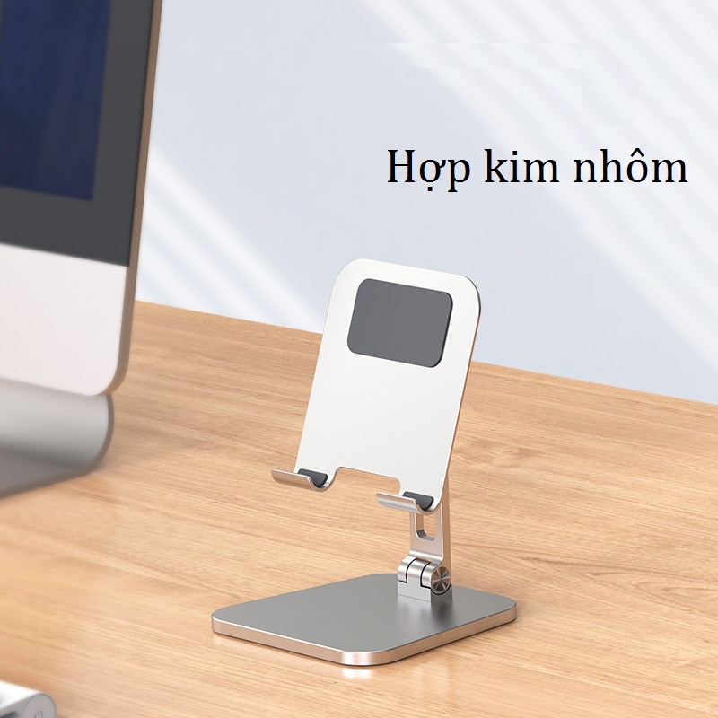 Đế đỡ điện thoại máy tính bảng, Giá đỡ iPhone iPad X22 nhôm nguyên khối gấp gọn