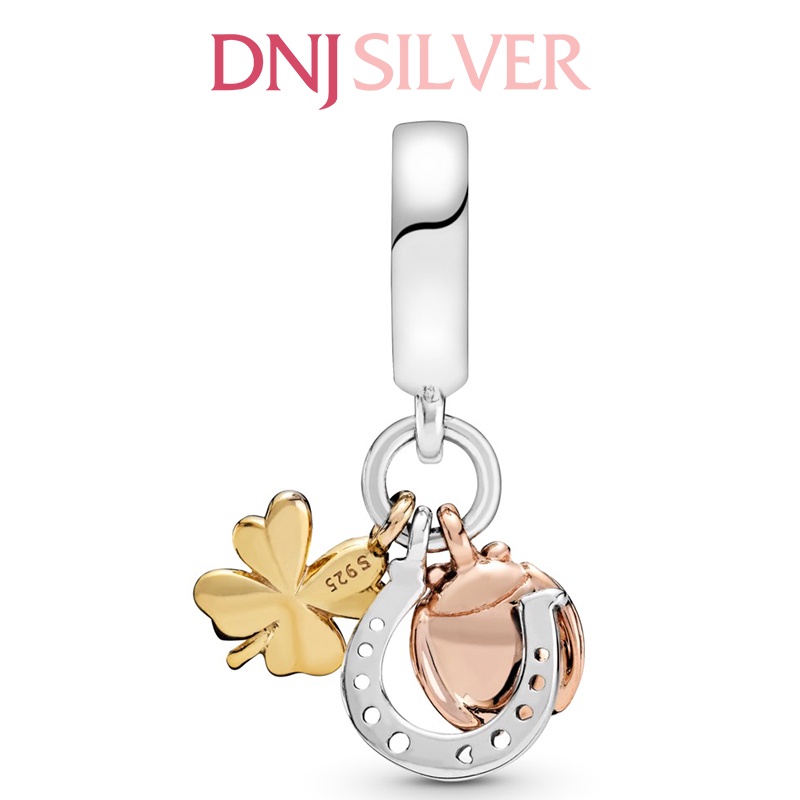Charm bạc 925 cao cấp, hàng chuẩn bạc - Charm Horseshoe, Clover &amp; Ladybird thích hợp để mix vòng tay charm - DN243
