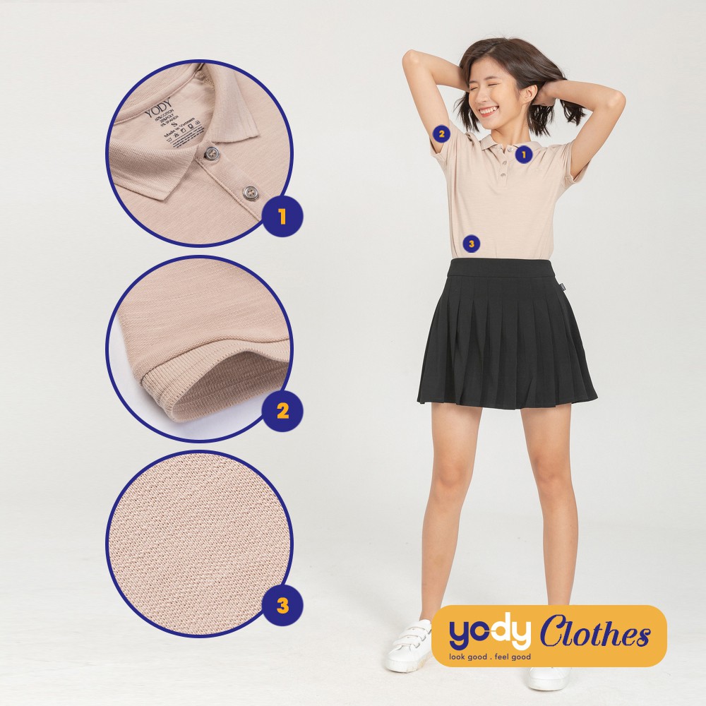 Áo thun polo nữ YODY chất cotton cao cấp APN3280 | BigBuy360 - bigbuy360.vn