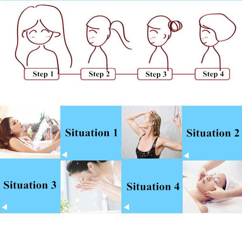 【COD】Set 6 Mũ Trùm Tóc Khi Tắm Họa Tiết Chấm Bi Chất Liệu Co Giãn Chống Nước Tiện Dụng Cho Nữ