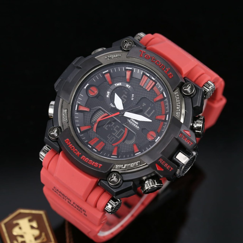 Đồng Hồ Tetonis Dual Time 5552 Cao Su Chống Nước Cho Nam