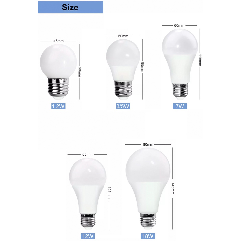 Bóng đèn LED Búp Kín nước Arolight 3W 5W 7W 12W 18W, Độ sáng cao, Tuổi thọ lâu bền, Bảo hành 1 Đổi 1