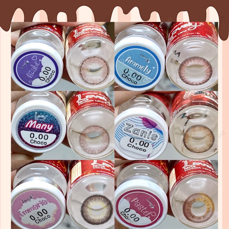 30 mẫu lens Choco -Nâu soocla size mini (ít giãn &amp; không giãn)