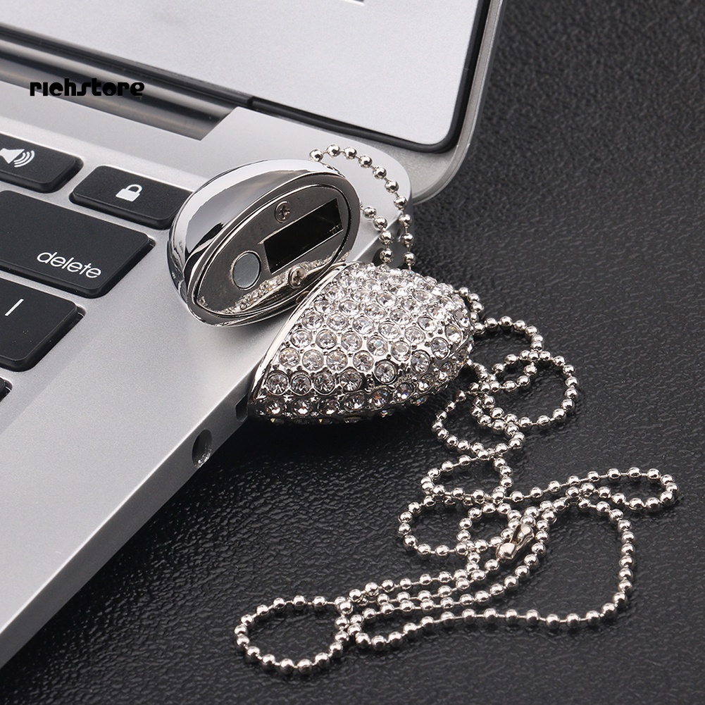 Usb Hình Trái Tim Đính Đá Bằng Hợp Kim Cho Laptop PC | BigBuy360 - bigbuy360.vn