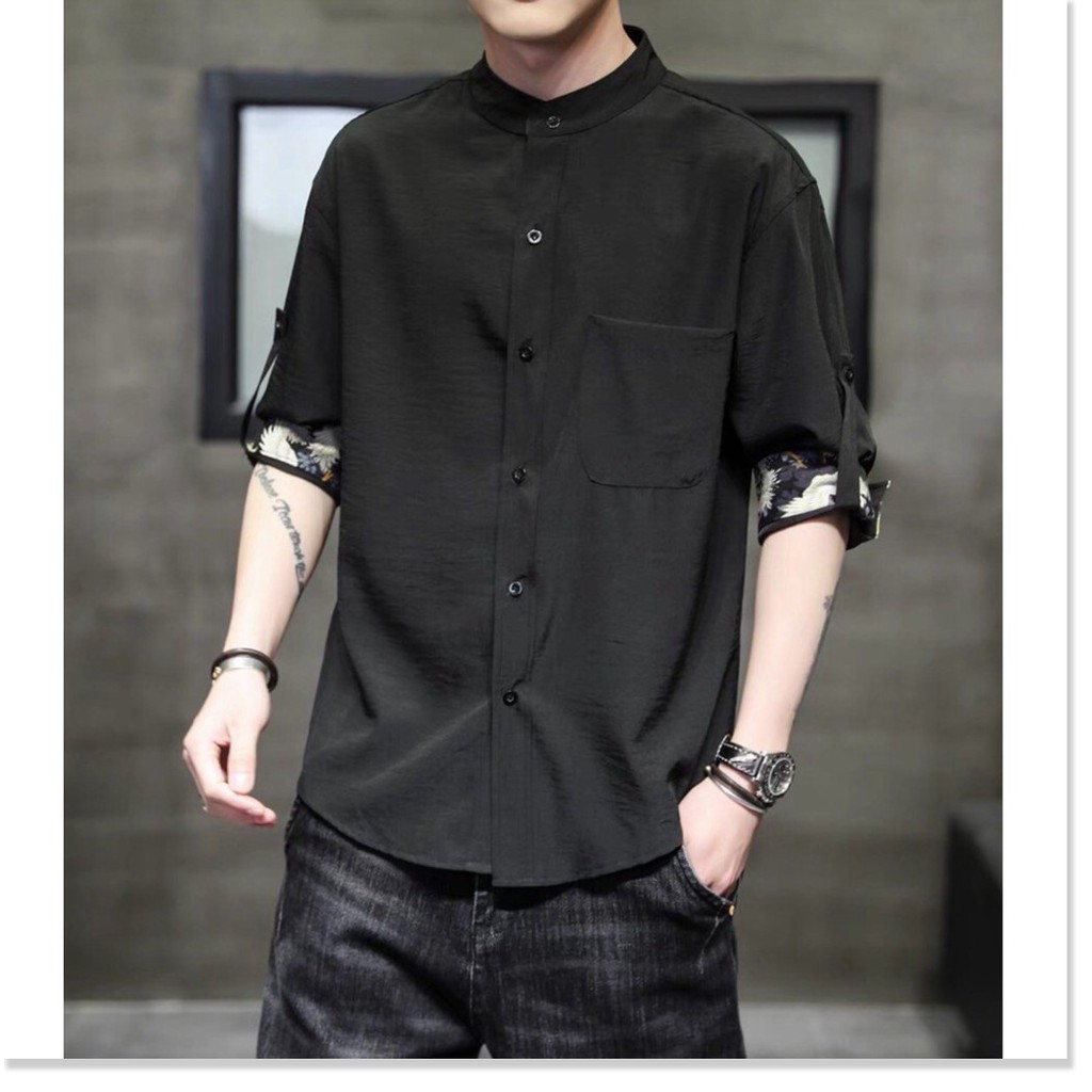 Áo sơ mi cổ tàu NAM CỰC CHẤT PHONG CÁCH , LỊCH LÃM SIÊU HOT HÈ 2021 KHANH AN FASHION