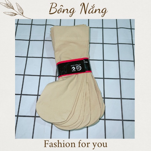 Combo 5 Vớ bít ngón nữ màu da, tất nữ bít ngón màu kem dệt co dãn tốt