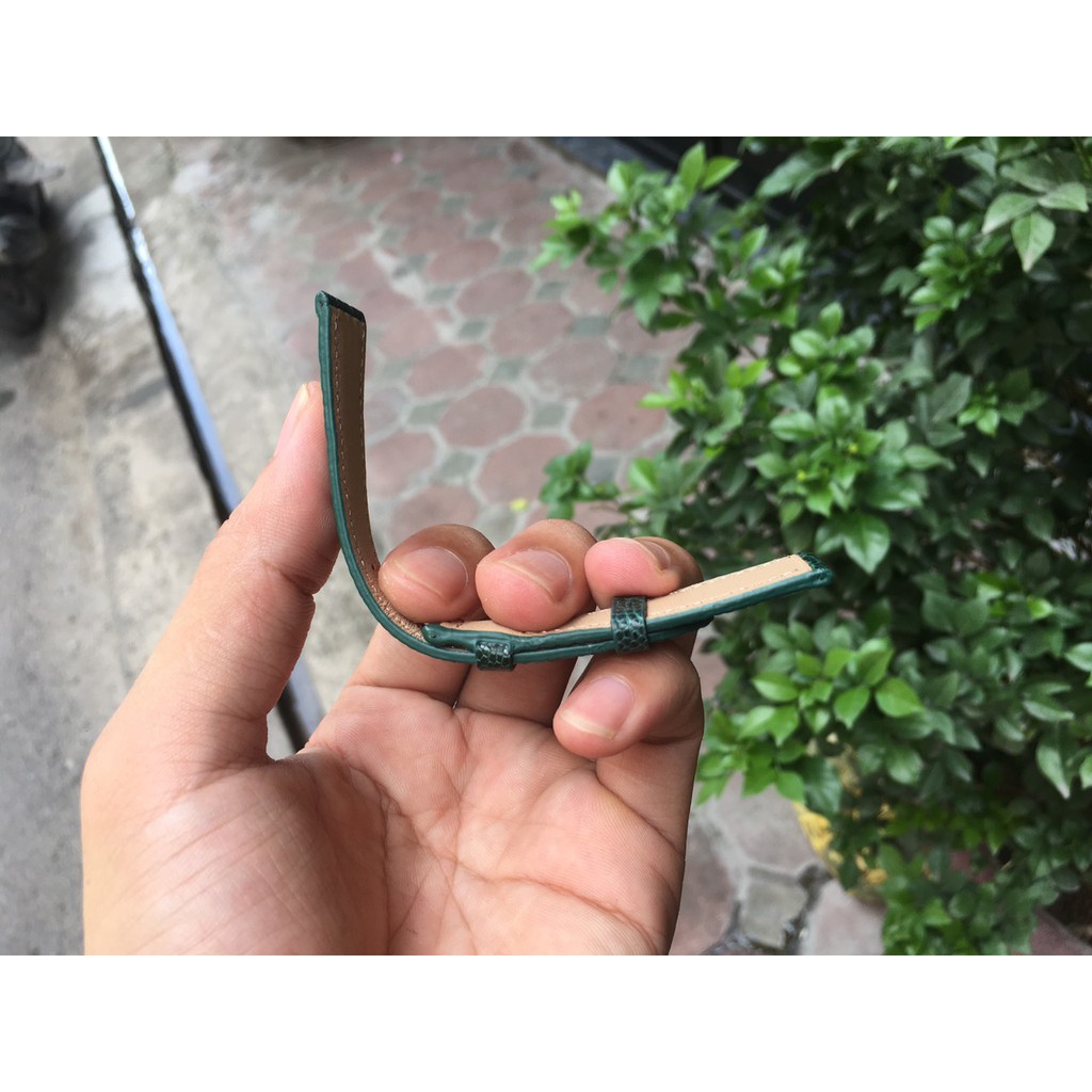 Dây Đồng Hồ Da Đà Điểu Handmade Cao Cấp Xanh Lá Cho Nữ Đủ Size
