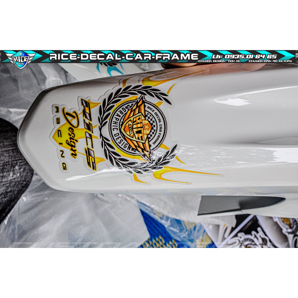 Tem Dán Dè Mẫu Rice Mới  Dành cho màu sơn Trắng Hoặc màu  Bạc