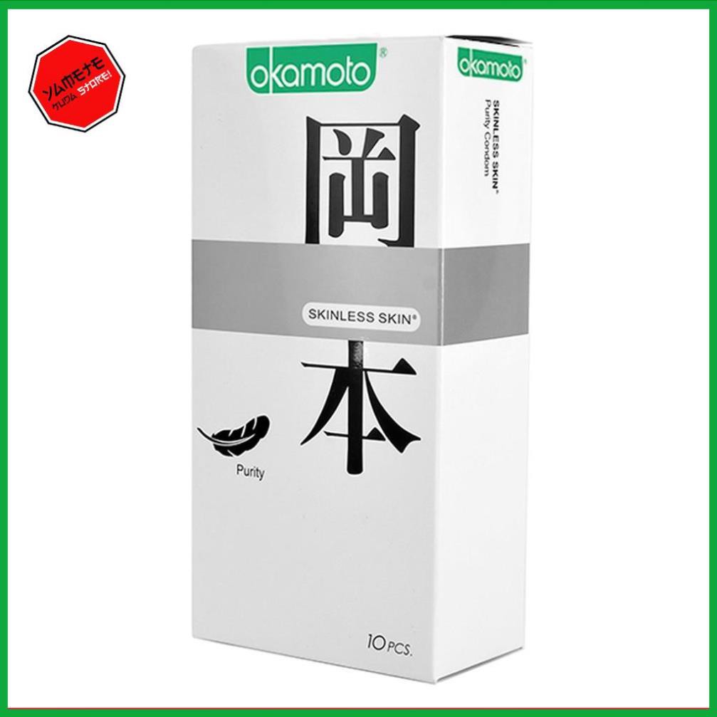 [ COMBO 2 hộp ] Bao Cao Su Okamoto Skinless Skin Purity Không Mùi Tinh Khiết Hộp 10 Cái