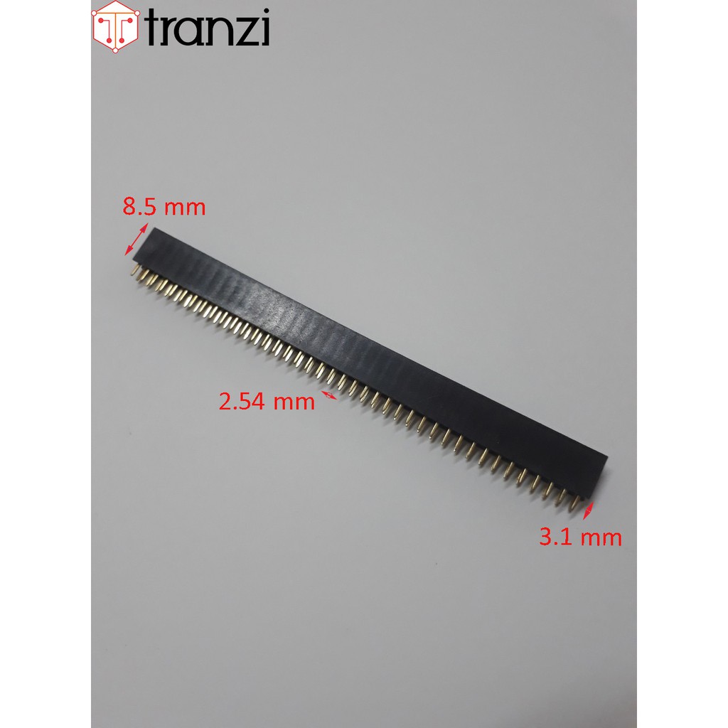 Giăm cắm 2.54mm đôi cái thẳng 2x40P 8.5mm đen - túi 5 cái