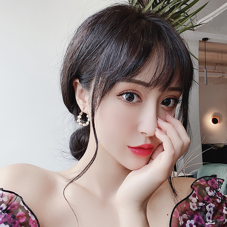 Đôi Bông Tai Mạ Bạc 42343 Đính Ngọc Trai Phong Cách Cổ Điển