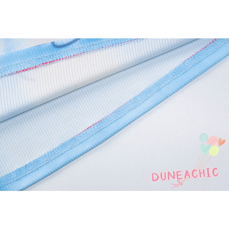 DUNEA Áo Tank Top Sát Nách In Hoạt Hình Phối Khăn Choàng Dễ Thương Cho Nữ