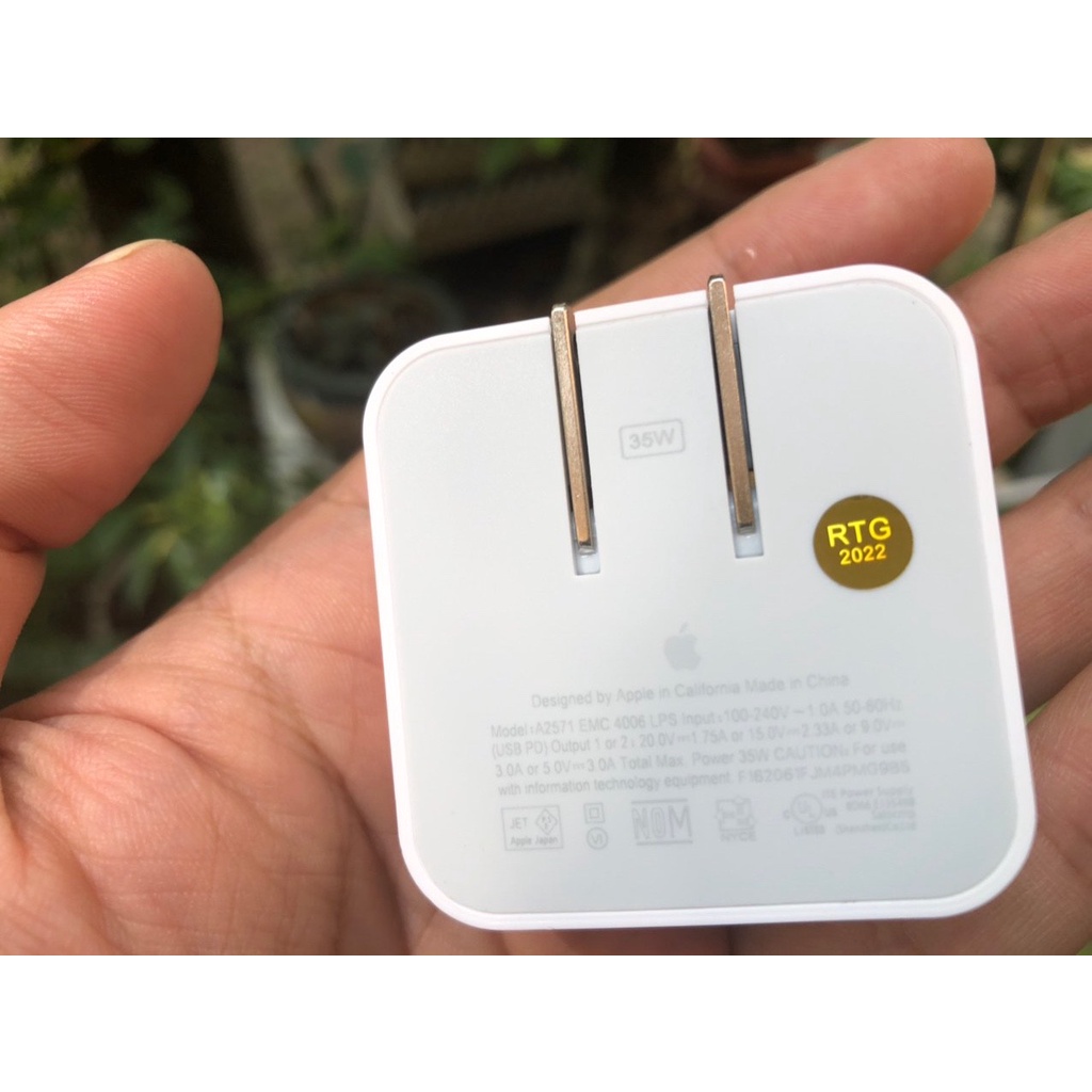 Cóc 2 cổng sạc nhanh PD 35W 2 cổng ra Type C PD xài được cho IP và nhiều dòng điện thoại