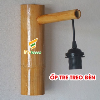 Ốp tre treo đèn mây tre gắn tường, giá treo đèn, gắn cột dành cho đèn lồng mây tre đan 30x25cm