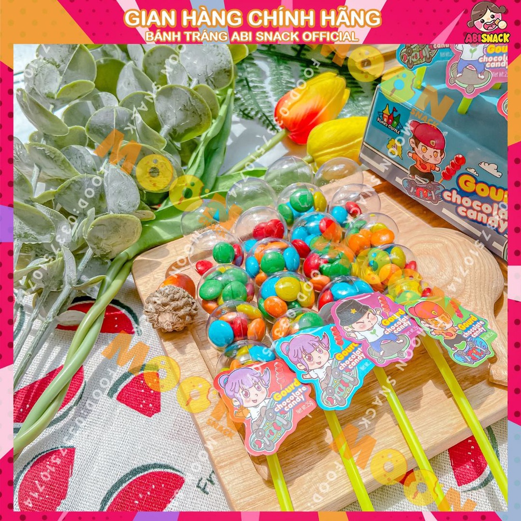LẺ 1 QUE QUE KẸO HỒ LÔ SOCOLA / KẸO BI TRÁI CÂY Funny Castle 20g bánh kẹo độc lạ Moon Snack Food
