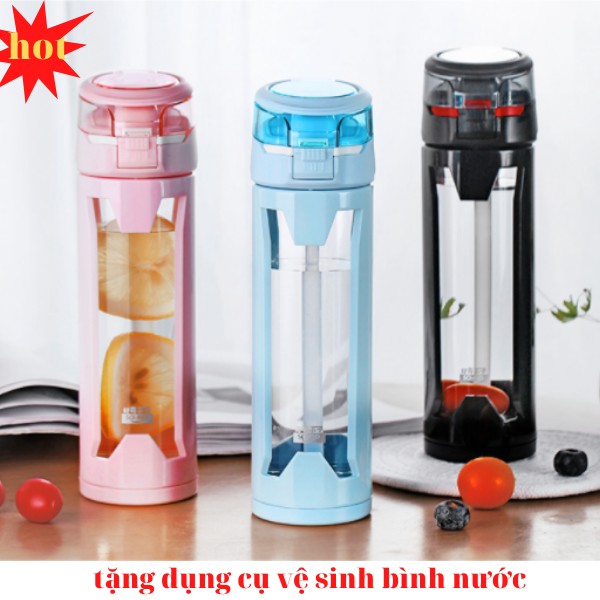 Bình nước bình nước THỂ THAO CAO CẤP 450ML CÓ ỐNG HÚT