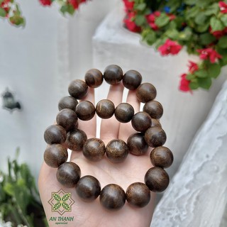 Vòng Đeo Tay Trầm Hương Dó Dằn Ngọt Hạt Tròn, Hàng Rừng Tự Nhiên Chìm Nước (Mùi Thơm Vĩnh Viễn)