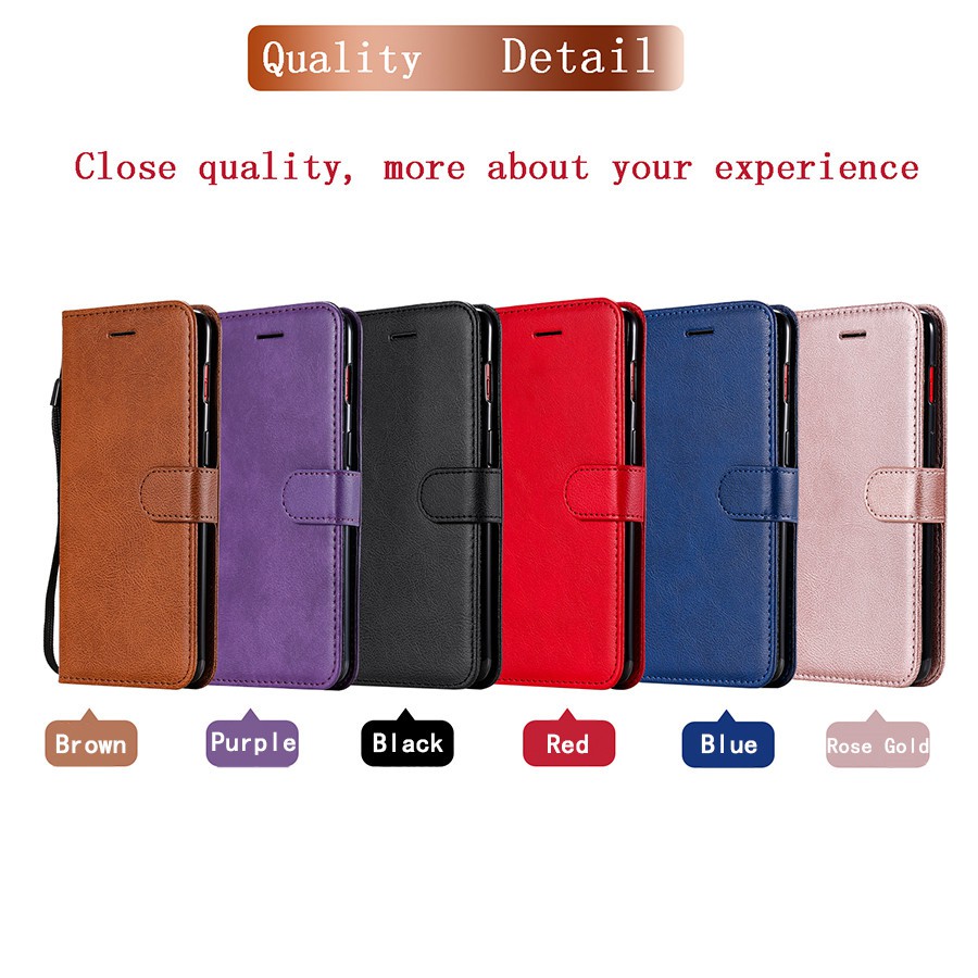 Bao nắp gập chất da trơn màu đơn giản cho điện thoại Samsung A20E/A20/A30/A50/A60/M40/M30 | BigBuy360 - bigbuy360.vn