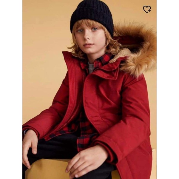 (UNIQLO Nhật chính hãng) KID- Áo khoác Parka phao dáng dài có mũ lông của trẻ em- KID WARM PADDED COAT