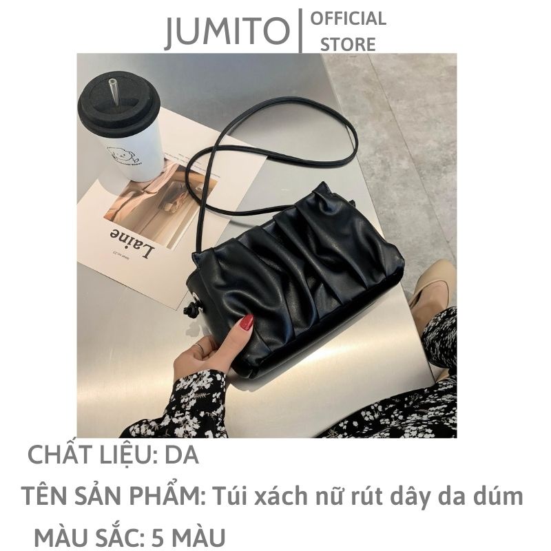Túi xách nữ đeo chéo cầm tay rút dây da dúm Quảng Châu JUMITO SA1817