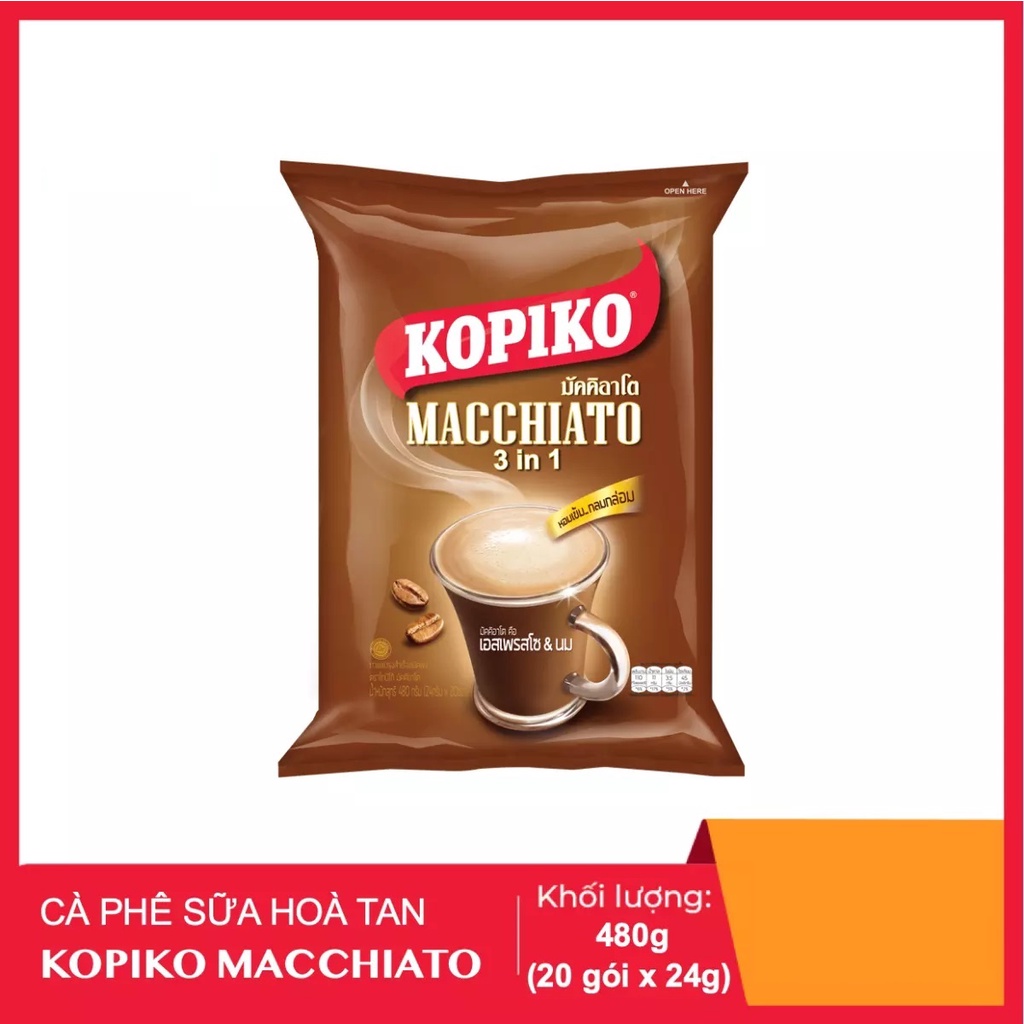 Cà phê hòa tan Kopiko Macchiato Bịch 480g