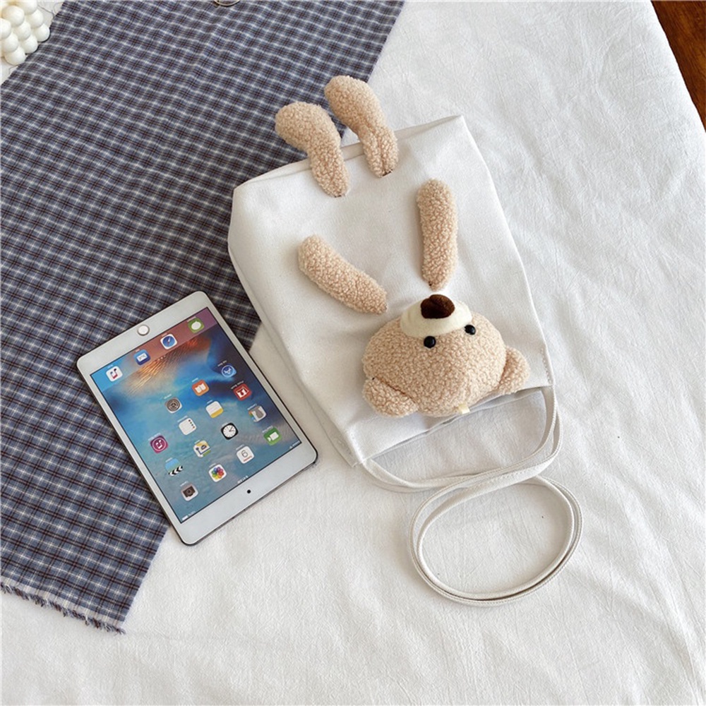 Túi xách ONUOBAO vải bố in hình gấu thời trang Hàn Quốc cho nữ