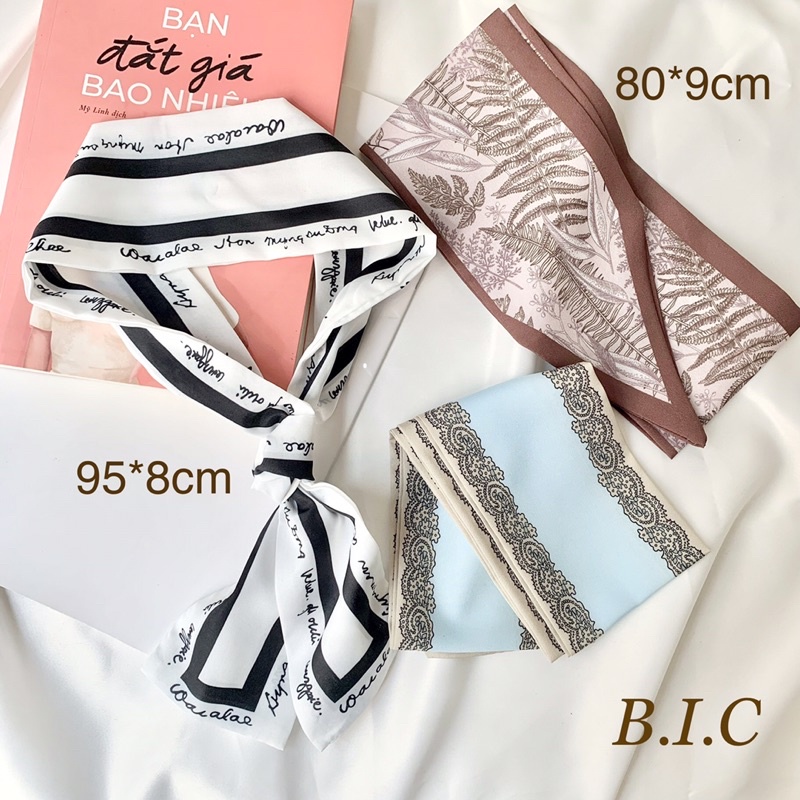 Khăn lụa satin đa năng hoạ tiết độc đáo với nhiều kích thước JOLI Clothing