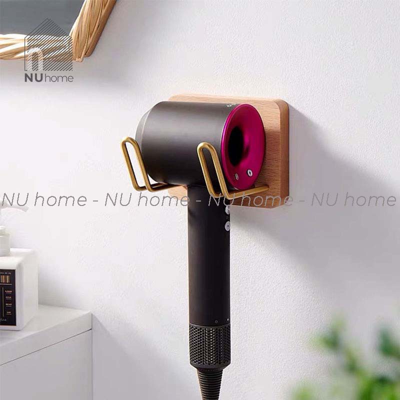 nuhome.vn | Giá gác máy sấy tóc - Horu, giá treo máy sấy bằng gỗ đẹp mắt sang trọng, phụ kiện treo máy sấy tóc bằng gỗ