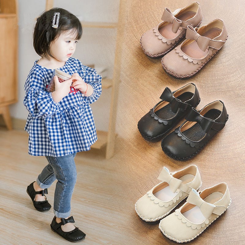 Giày Búp Bê Đế Mềm Chống Trượt Phong Cách Hàn Quốc Cho Bé Gái