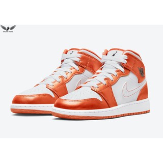 Giày Nike Air Jordan 1 Mid GS White Orange DM4228-800