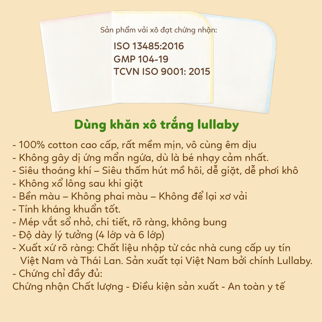 Khăn xô đa năng 6 lớp Lullaby cao cấp