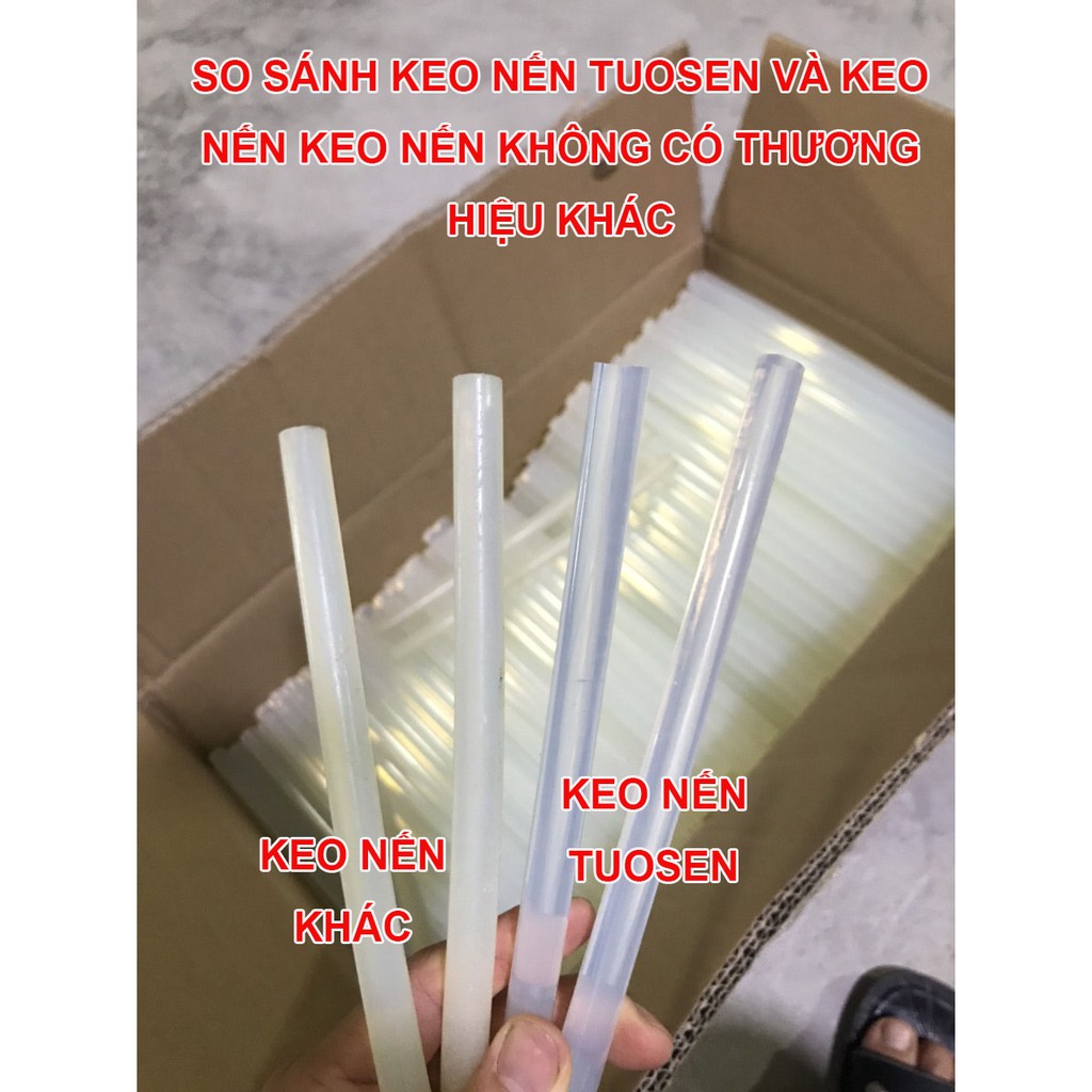 Bộ 10 keo nến Silicon loại tốt, dùng cho súng bắn keo 60W, 80W, 100W TUOSEN (Kích thước: 250mmx11mm)