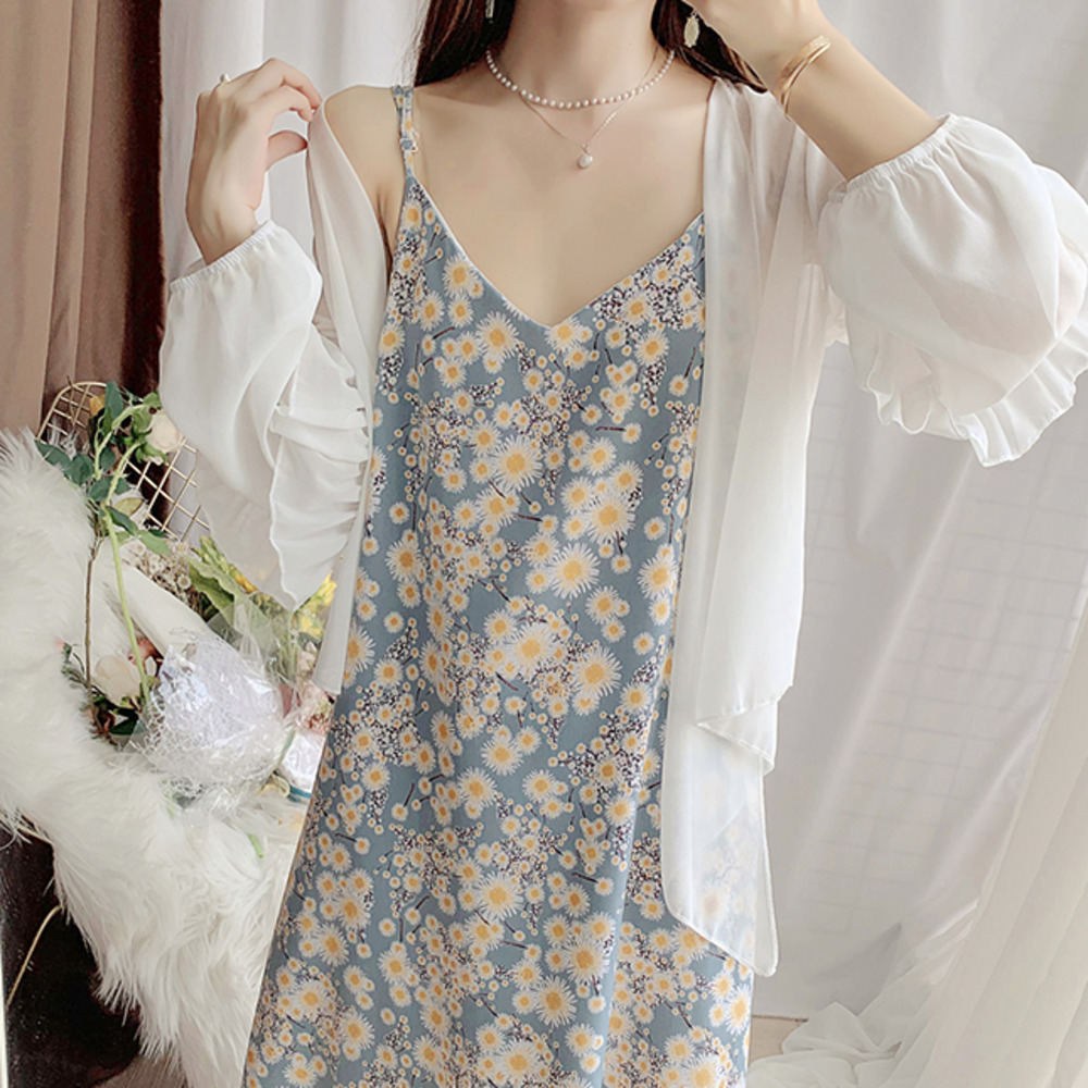 Đầm Hai Dây In Họa Tiết Hoa Phong Cách Cổ Điển Thanh Lịch Dành Cho Nữ | BigBuy360 - bigbuy360.vn