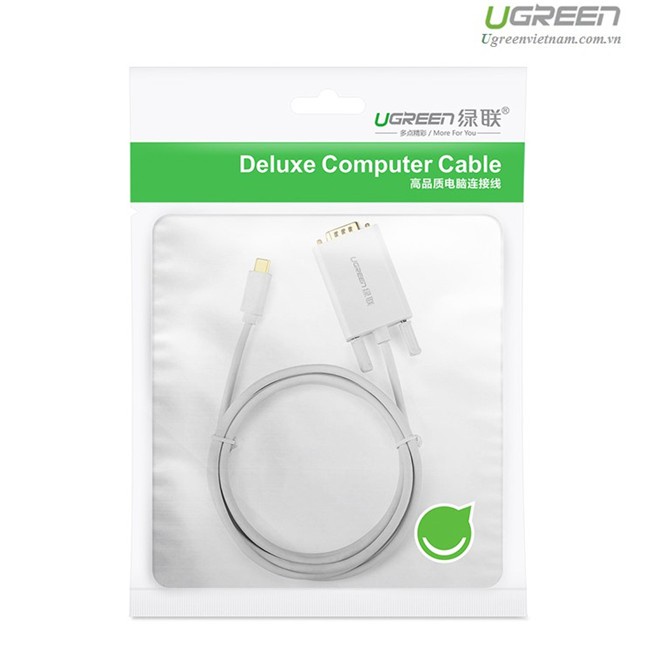 Cáp chuyển đổi USB Type-C to VGA dài 1,5m chính hãng Ugreen 30842 cao cấp