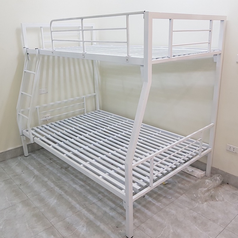 Giường sắt lệch tầng 1m2, Giường sắt tầng ( Có video sp)