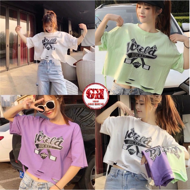 FREESHIP 50K - Áo Thun CROPTOP WILD.HOCKEY Ulzzang Nữ