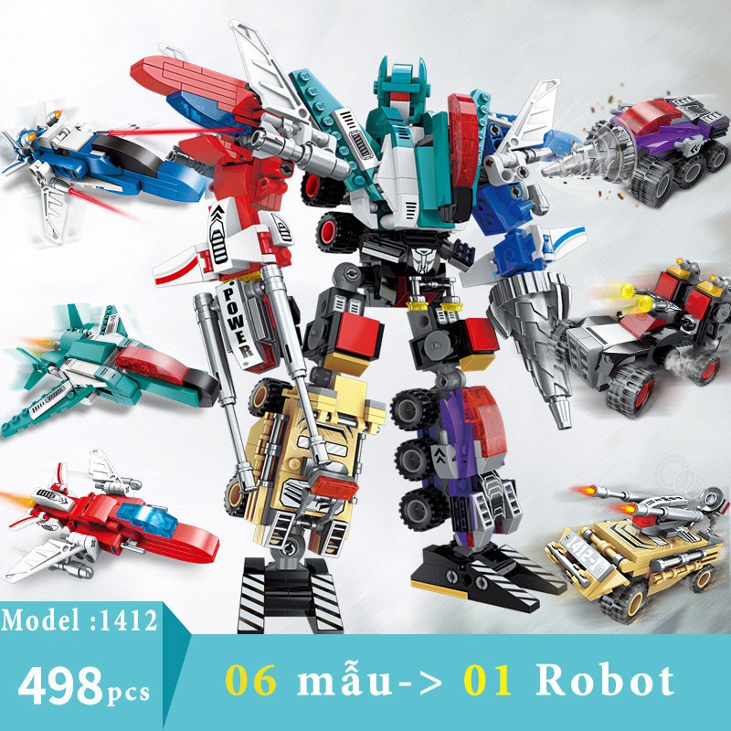 Đồ chơi xếp hình kiểu lego lắp ráp robot Chiến binh, Mech và các loại xe