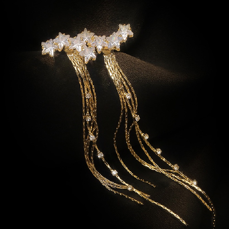 Bông Tai Mạ Bạc 925 Dáng Dài Hình Mặt Cười Đính Đá Zircon Phong Cách Hàn Quốc