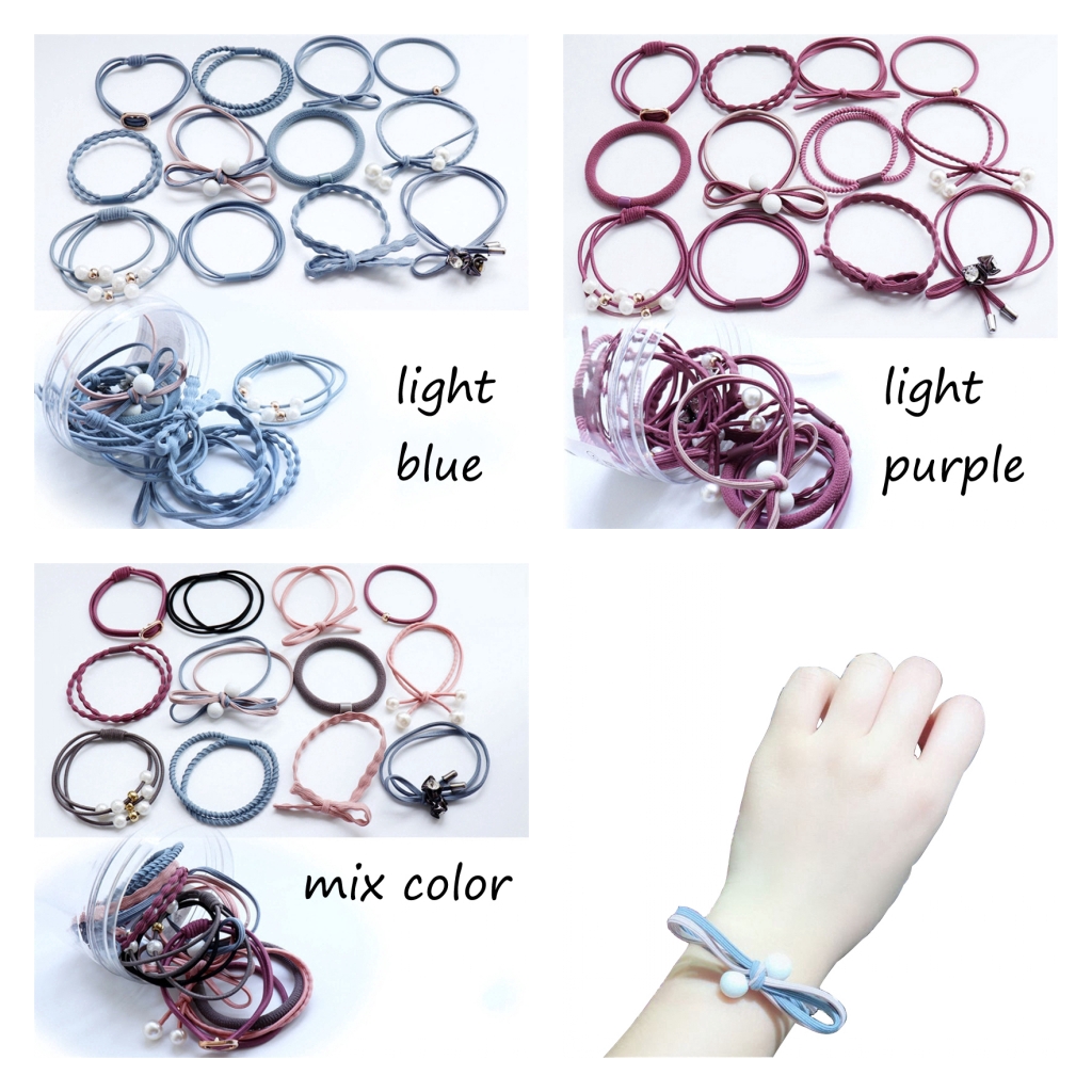 Set 12 dây buộc tóc co giãn xinh xắn đáng yêu dành cho nữ