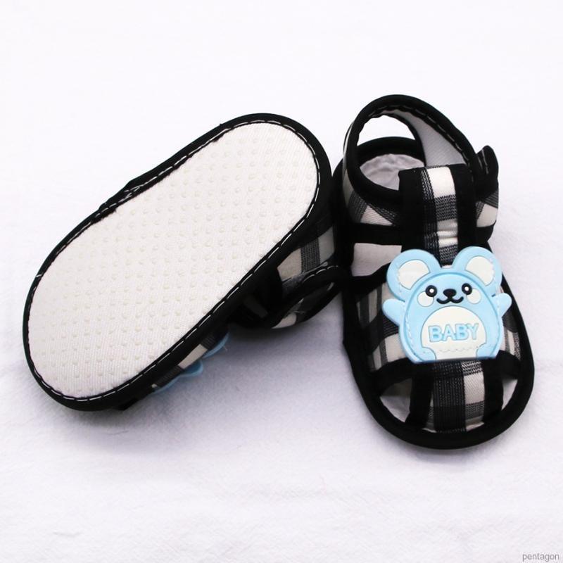 Giày sandal cotton đế mềm phối hình dễ thương chống trượt dành cho bé