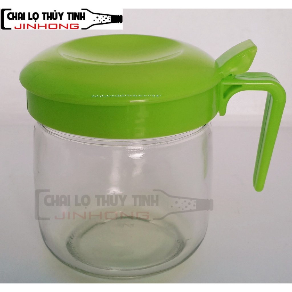 HŨ THỦY TINH ĐỰNG GIA VỊ NẮP NHỰA CÓ QUAI CẦM 300ML