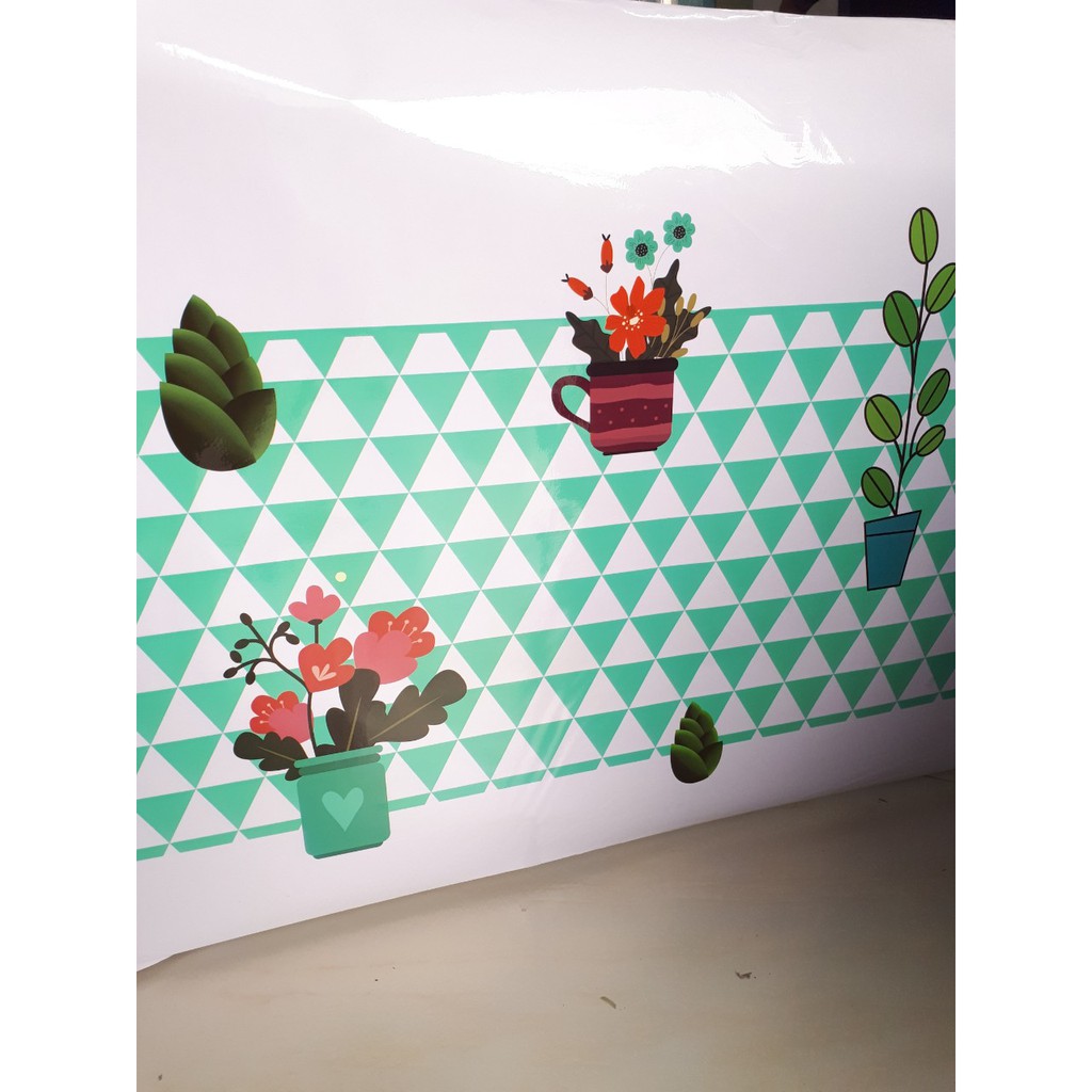 Decal dán bếp tráng nhôm cách nhiệt mẫu hoa xinh khổ 60cm keo sẵn