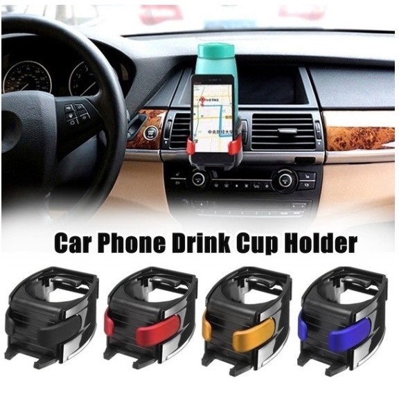 2 in 1 Adjustable Car Air Vent Drink Cup Bottle Holder Cellphone Mount Bracket Stand