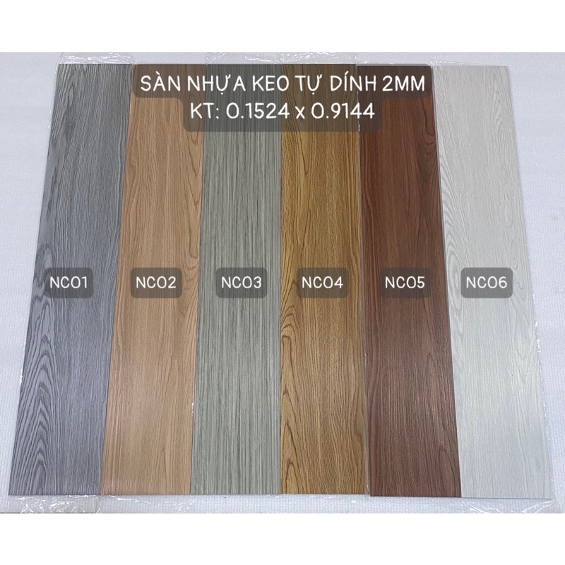 ⚡Sàn nhựa giả vân gỗ ⚡loại 1 có sẵn keo ĐẾ NILON siêu xịn💥 Vân sần, độ dày đủ 2mm