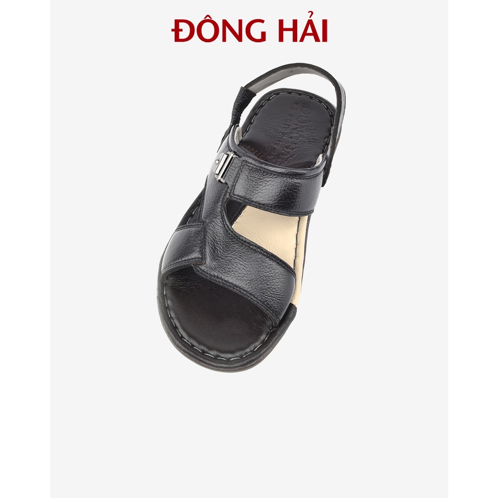 Giày Sandal nam Đông Hải quai ngang chất liệu da bò cao cấp đế  cao su chắc chắn - S1110